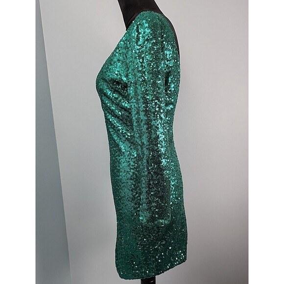 A'gaci Agaci Bodycon Mid Sleeve Dress Large Sequin Homecoming Festival Concert - Picture 11 of 12